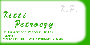 kitti petroczy business card